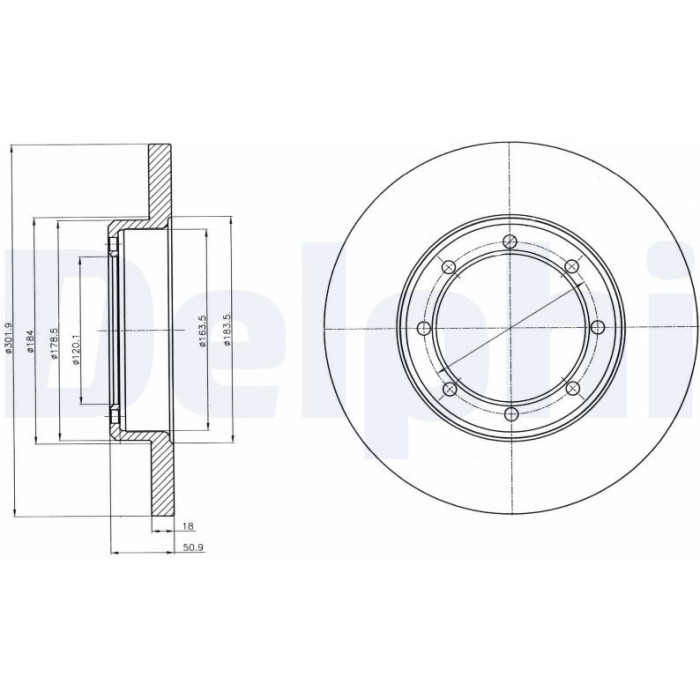 Delphi BG4344 Bremsscheibe