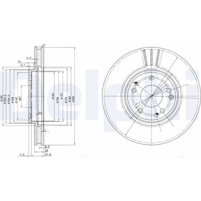 Delphi BG2675 Bremsscheibe