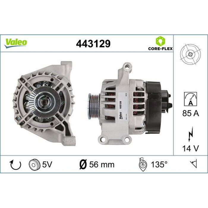 Valeo 443129 Generator CORE-FLEX Valeo 443129 Generator CORE-FLEX