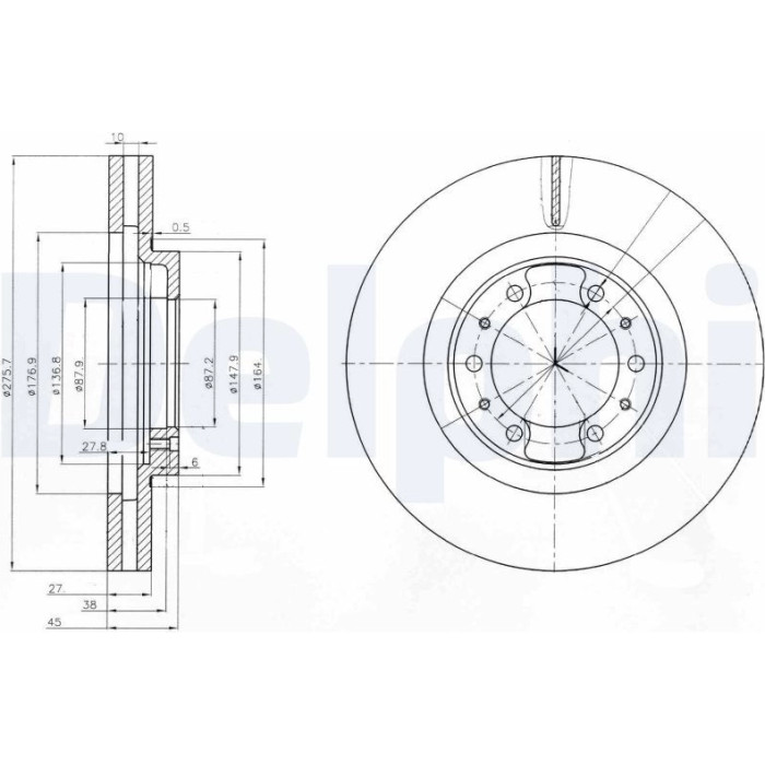 Delphi BG3586 Bremsscheibe Delphi BG3586 Bremsscheibe