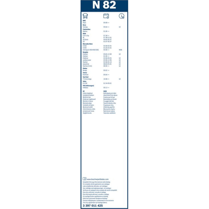 BOSCH N 82 Scheibenwischer Twin 3 397 011 425 BOSCH N 82 Scheibenwischer Twin 3 397 011 425