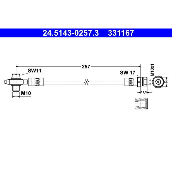 ATE 24.5143-0257.3 Bremsschlauch