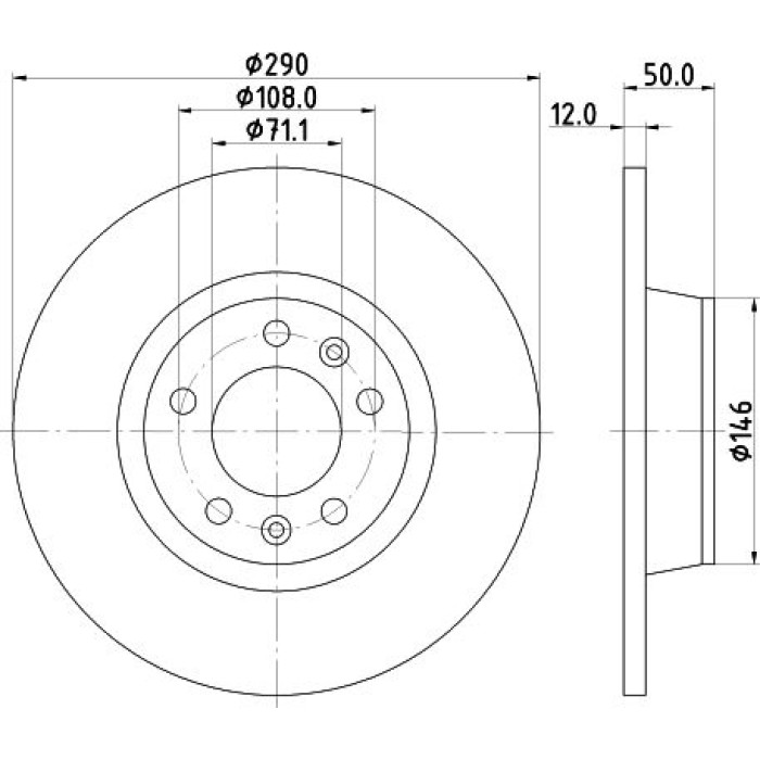 Hella 8DD 355 116-171 Bremsscheibe PRO Hella 8DD 355 116-171 Bremsscheibe PRO