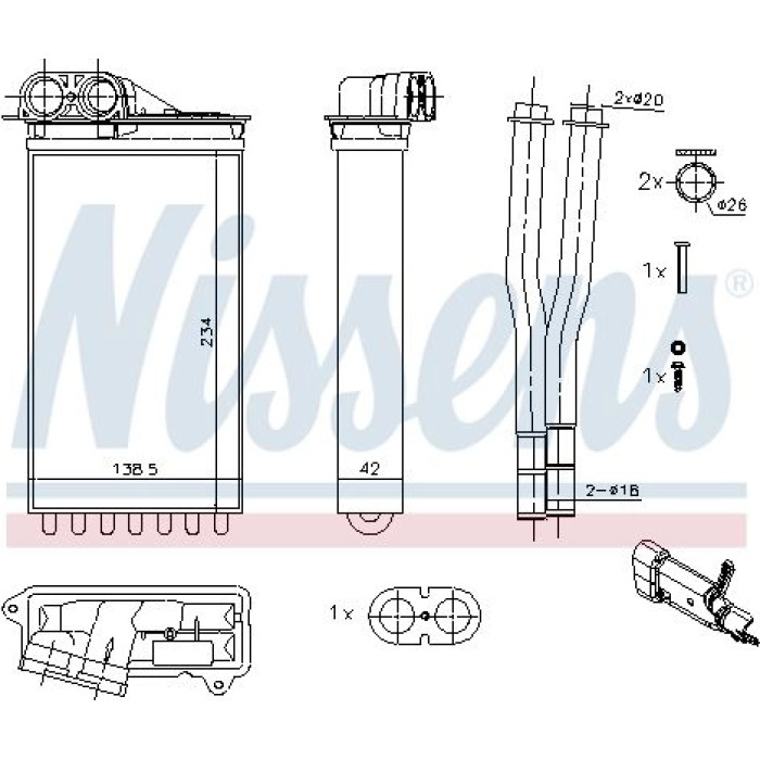 Nissens 71161 Wärmetauscher, Innenraumheizung