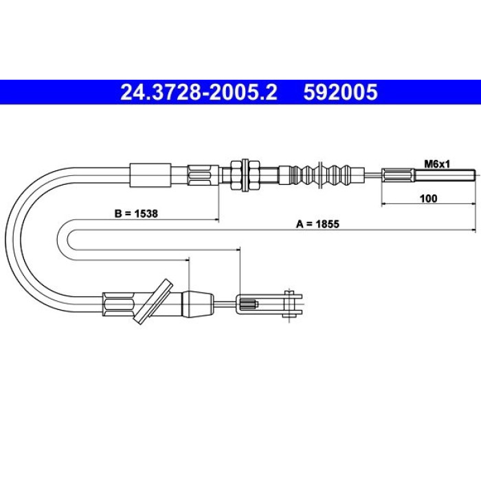 ATE 24.3728-2005.2 Seilzug, Kupplungsbetätigung ATE 24.3728-2005.2 Seilzug, Kupplungsbetätigung