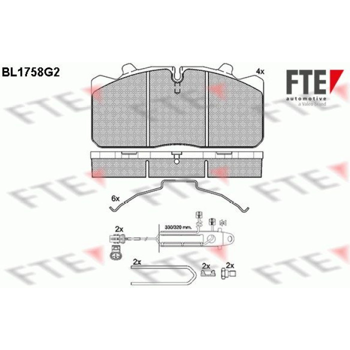 FTE 9500042 Bremsbelagsatz, Scheibenbremse FTE 9500042 Bremsbelagsatz, Scheibenbremse