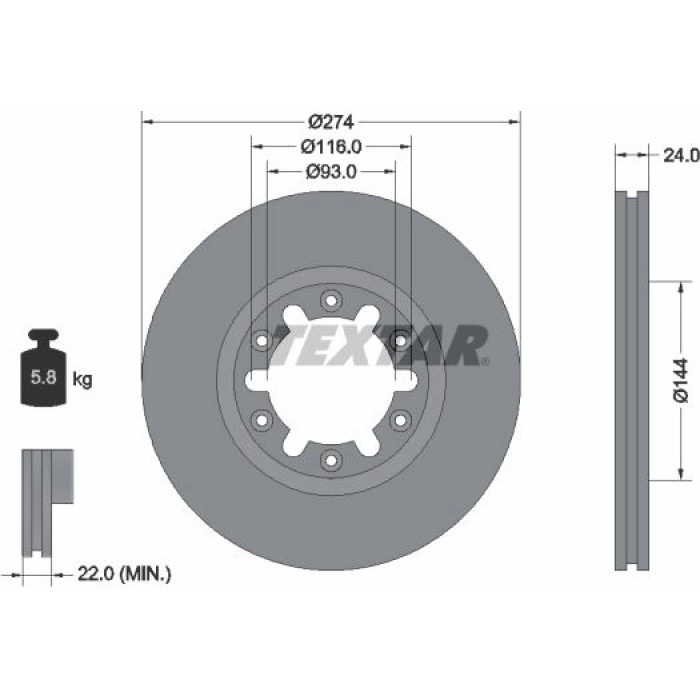 Textar 92136300 Bremsscheibe Textar 92136300 Bremsscheibe