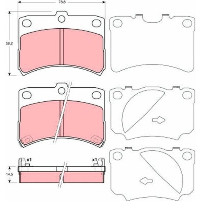 TRW GDB3219 Bremsbelagsatz, Scheibenbremse