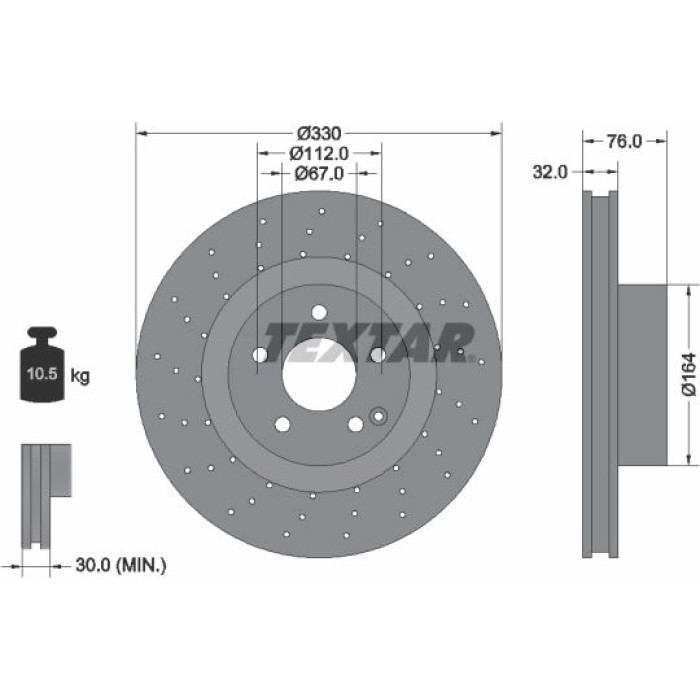 Textar 92099205 Bremsscheibe PRO+
