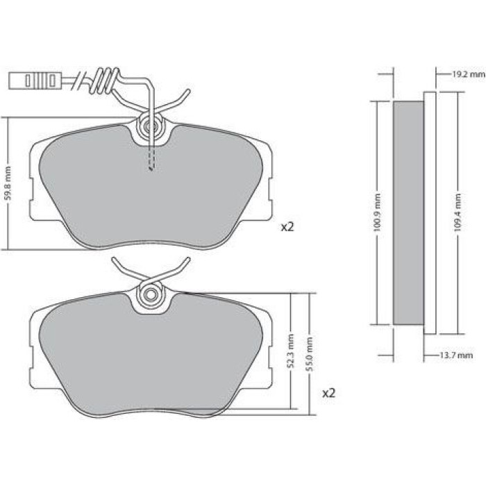 Metzger 1170258 Bremsbelagsatz, Scheibenbremse Metzger 1170258 Bremsbelagsatz, Scheibenbremse