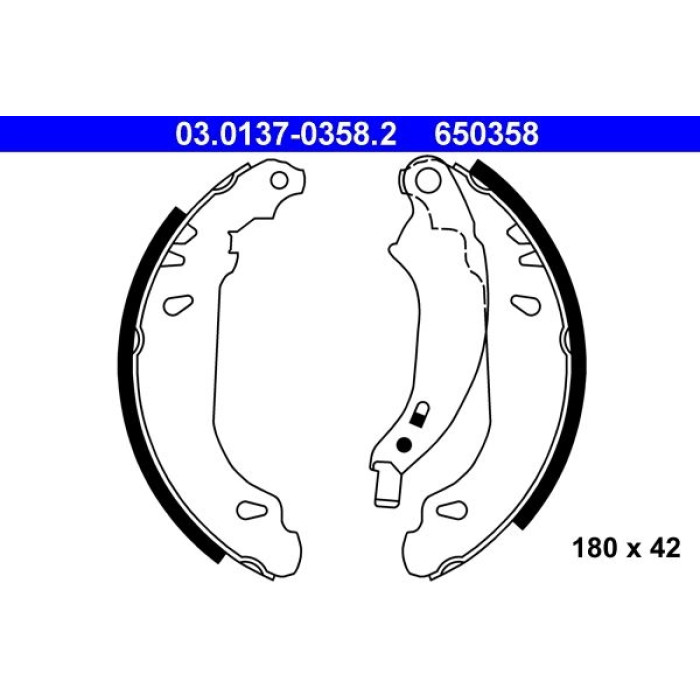 ATE 03.0137-0358.2 Bremsbackensatz ATE 03.0137-0358.2 Bremsbackensatz