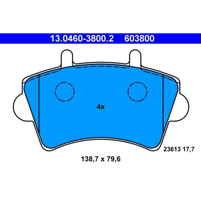 ATE 13.0460-3800.2 Bremsbelagsatz, Scheibenbremse
