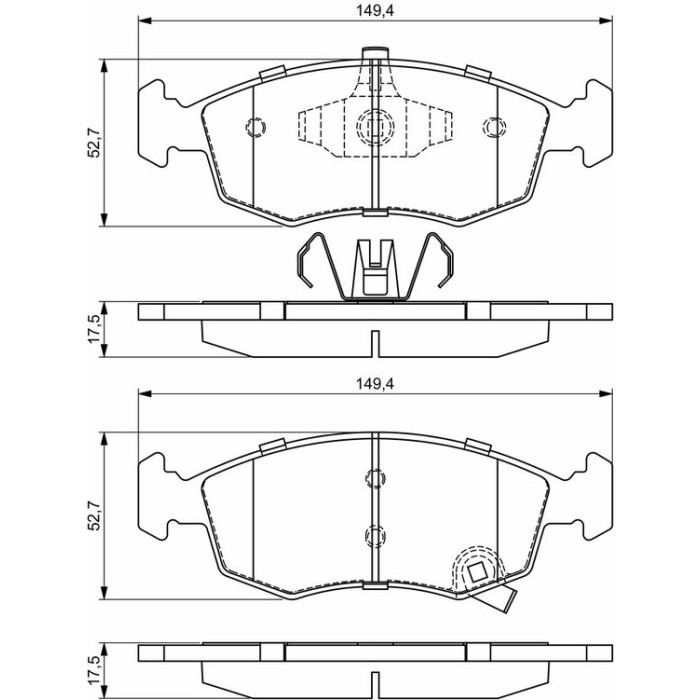 BOSCH 0 986 494 687 Bremsbelagsatz, Scheibenbremse BOSCH 0 986 494 687 Bremsbelagsatz, Scheibenbremse
