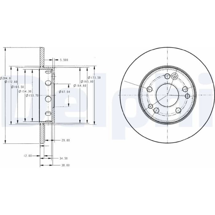 Delphi BG2314 Bremsscheibe Delphi BG2314 Bremsscheibe