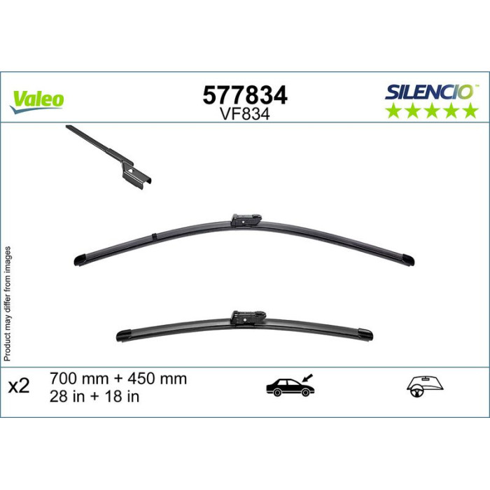 VALEO 577834 Scheibenwischer 700, 450 mm vorne SILENCIO VALEO 577834 Scheibenwischer 700, 450 mm vorne SILENCIO