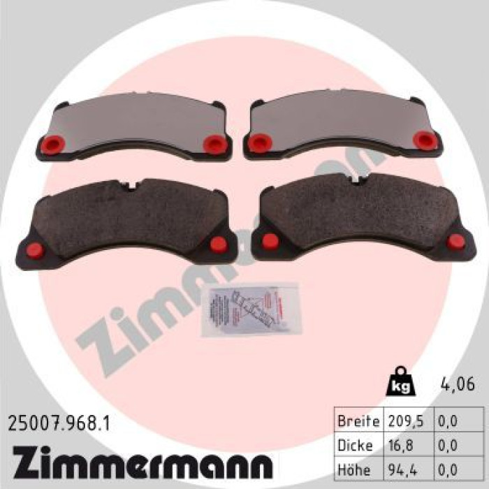 Zimmermann 25007.968.1 Bremsbelagsatz, Scheibenbremse rd:z