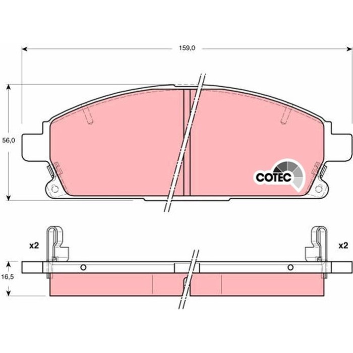 TRW GDB3312 Bremsbelagsatz, Scheibenbremse COTEC TRW GDB3312 Bremsbelagsatz, Scheibenbremse COTEC
