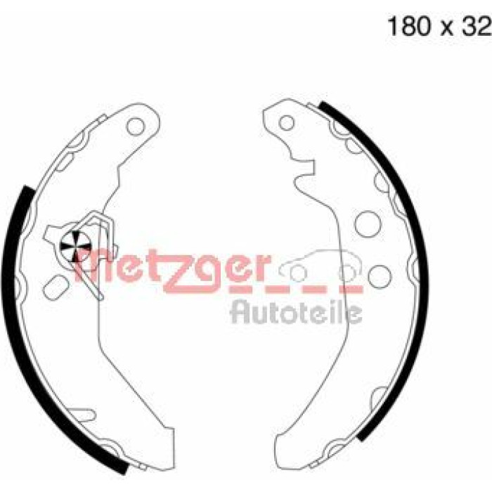 Metzger MG 501 Bremsbackensatz Metzger MG 501 Bremsbackensatz