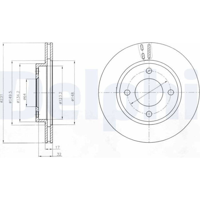 Delphi BG4299 Bremsscheibe