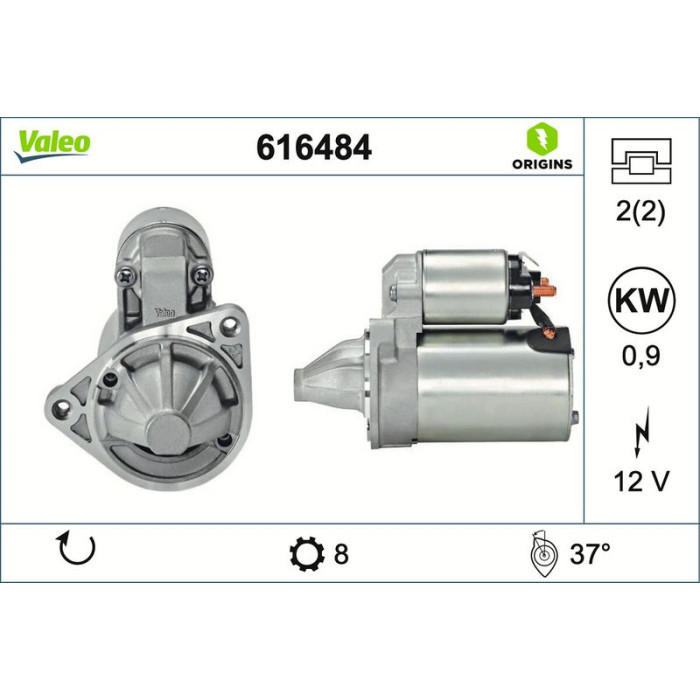 Valeo 616484 Starter ORIGINS - NEW O.E. TECHNOLOGIE Valeo 616484 Starter ORIGINS - NEW O.E. TECHNOLOGIE