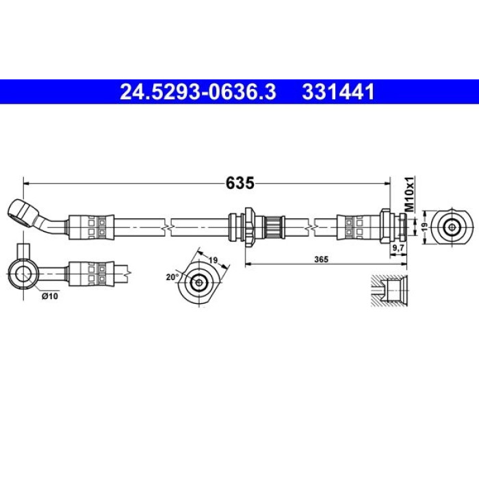 ATE 24.5293-0636.3 Bremsschlauch ATE 24.5293-0636.3 Bremsschlauch