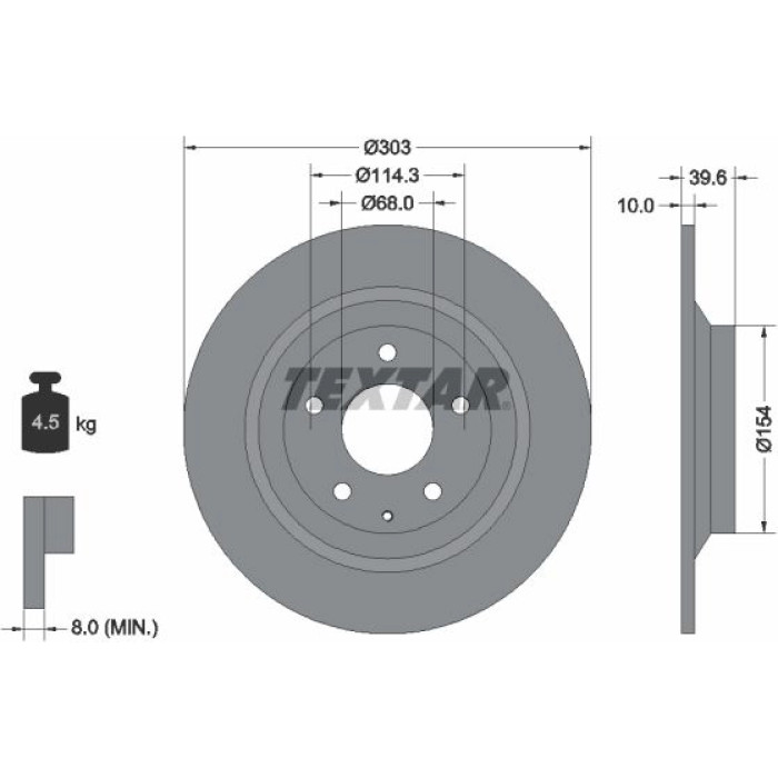 Textar 92242703 Bremsscheibe PRO Textar 92242703 Bremsscheibe PRO