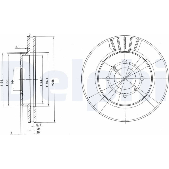 Delphi BG3612 Bremsscheibe Delphi BG3612 Bremsscheibe