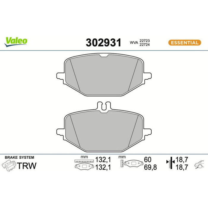 Valeo 302931 Bremsbelagsatz, Scheibenbremse ESSENTIAL