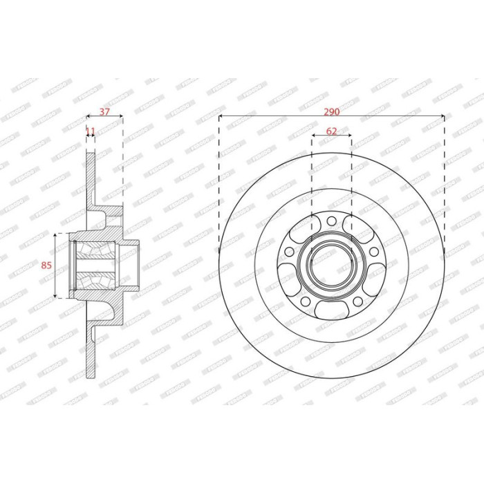 Ferodo DDF2857C-1 Bremsscheibe PREMIER