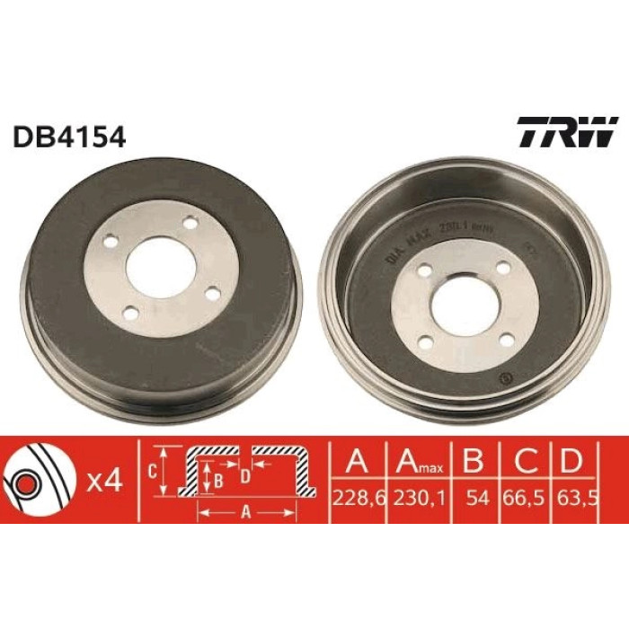 TRW DB4154 Bremstrommel TRW DB4154 Bremstrommel