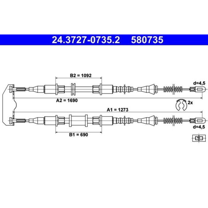 ATE 24.3727-0735.2 Seilzug, Feststellbremse