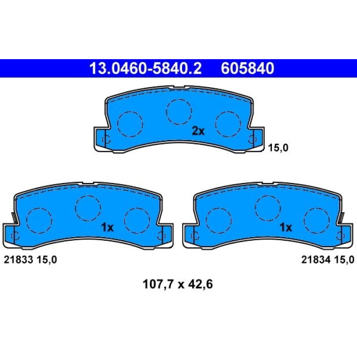 ATE 13.0460-5840.2 Bremsbelagsatz, Scheibenbremse ATE 13.0460-5840.2 Bremsbelagsatz, Scheibenbremse