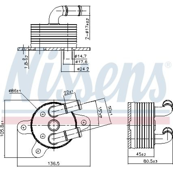 Nissens 90842 Ölkühler, Automatikgetriebe FIRST FIT Nissens 90842 Ölkühler, Automatikgetriebe FIRST FIT