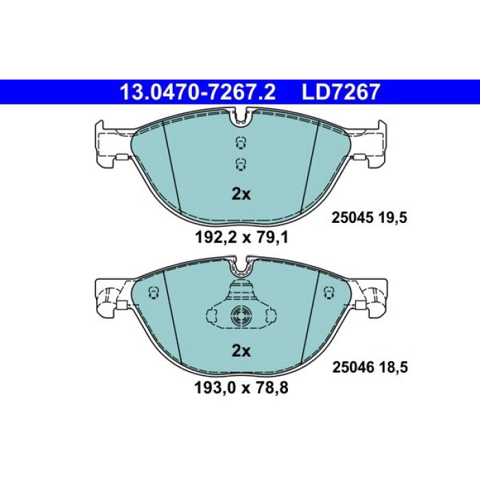 ATE 13.0470-7267.2 Ceramic Bremsbeläge für Warnkontakt vorbereitet, ohne Warnkontakt ATE 13.0470-7267.2 Ceramic Bremsbeläge für Warnkontakt vorbereitet, ohne Warnkontakt