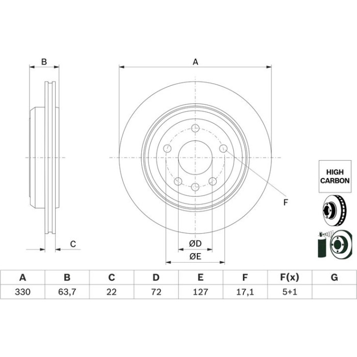 BOSCH 0 986 479 G87 Bremsscheibe
