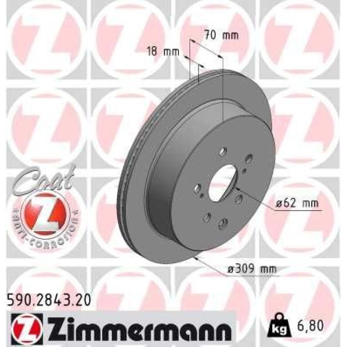 Zimmermann 590.2843.20 Bremsscheibe Coat Z Zimmermann 590.2843.20 Bremsscheibe Coat Z