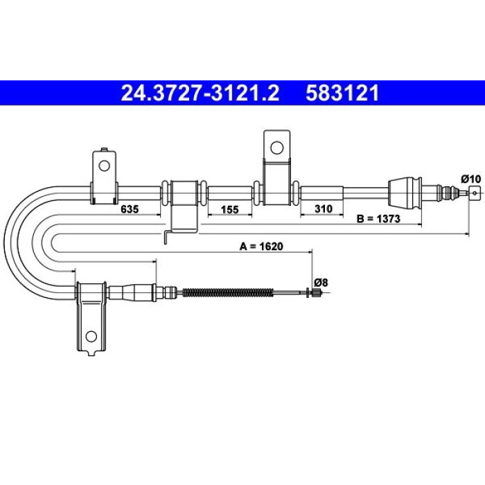 ATE 24.3727-3121.2 Seilzug, Feststellbremse ATE 24.3727-3121.2 Seilzug, Feststellbremse