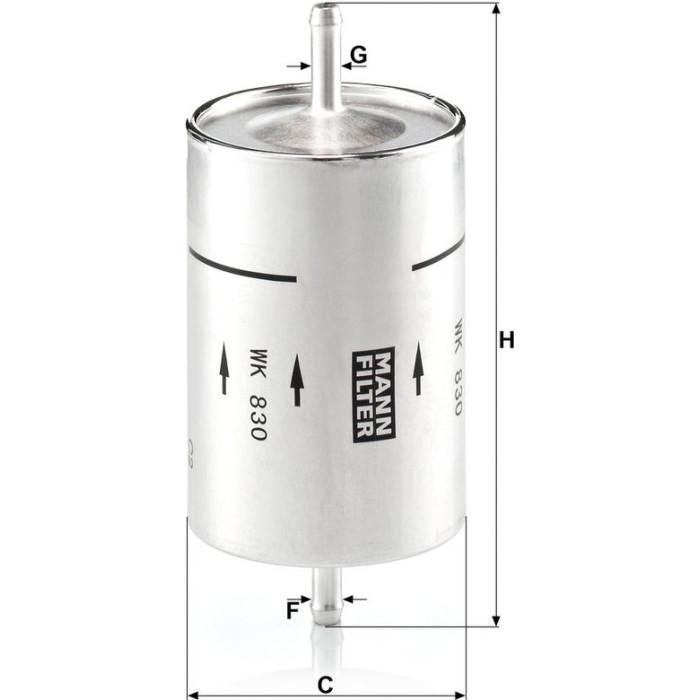 Mann-Filter WK 830 Kraftstofffilter Mann-Filter WK 830 Kraftstofffilter
