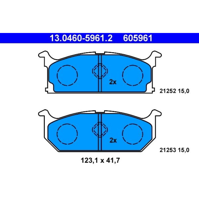 ATE 13.0460-5961.2 Bremsbelagsatz, Scheibenbremse ATE 13.0460-5961.2 Bremsbelagsatz, Scheibenbremse