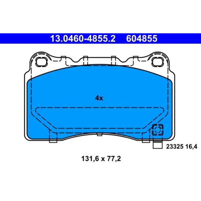 ATE 13.0460-4855.2 Bremsbelagsatz, Scheibenbremse ATE 13.0460-4855.2 Bremsbelagsatz, Scheibenbremse