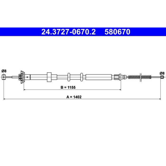 ATE 24.3727-0670.2 Seilzug, Feststellbremse
