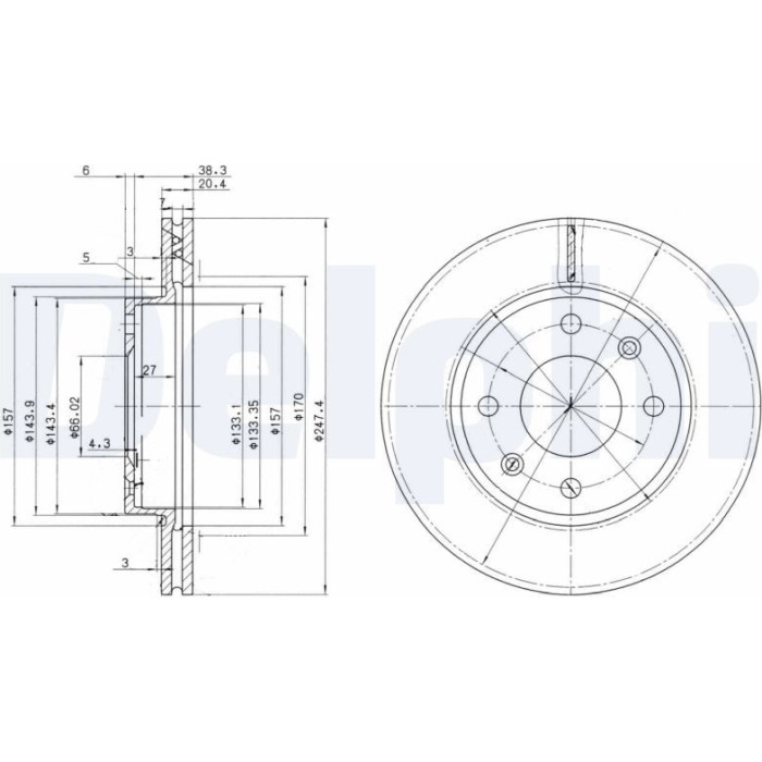 Delphi BG2292 Bremsscheibe Delphi BG2292 Bremsscheibe