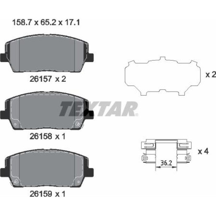 Textar 2615701 Bremsbelagsatz, Scheibenbremse Q+ Textar 2615701 Bremsbelagsatz, Scheibenbremse Q+