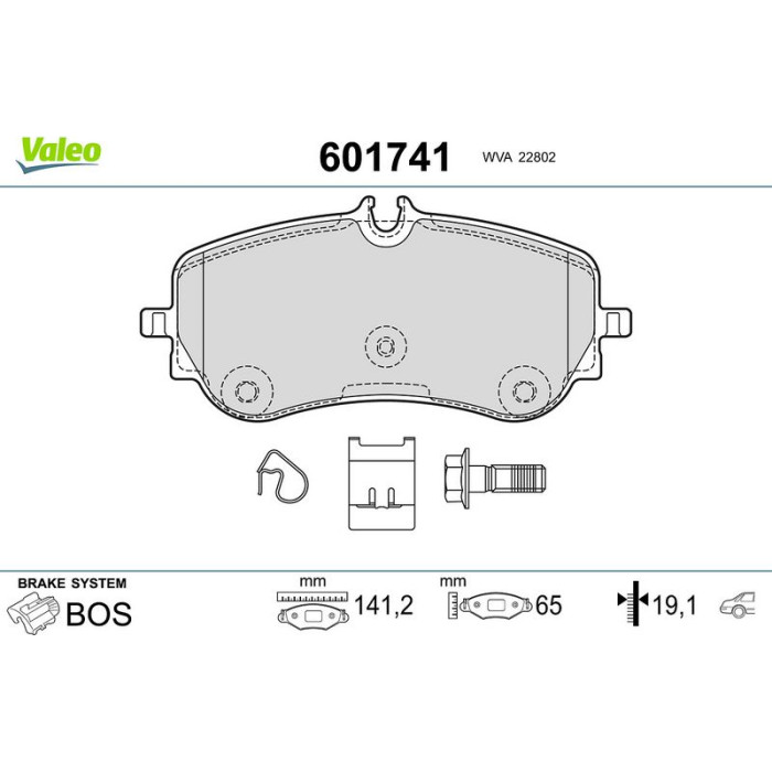 Valeo 601741 Bremsbelagsatz, Scheibenbremse