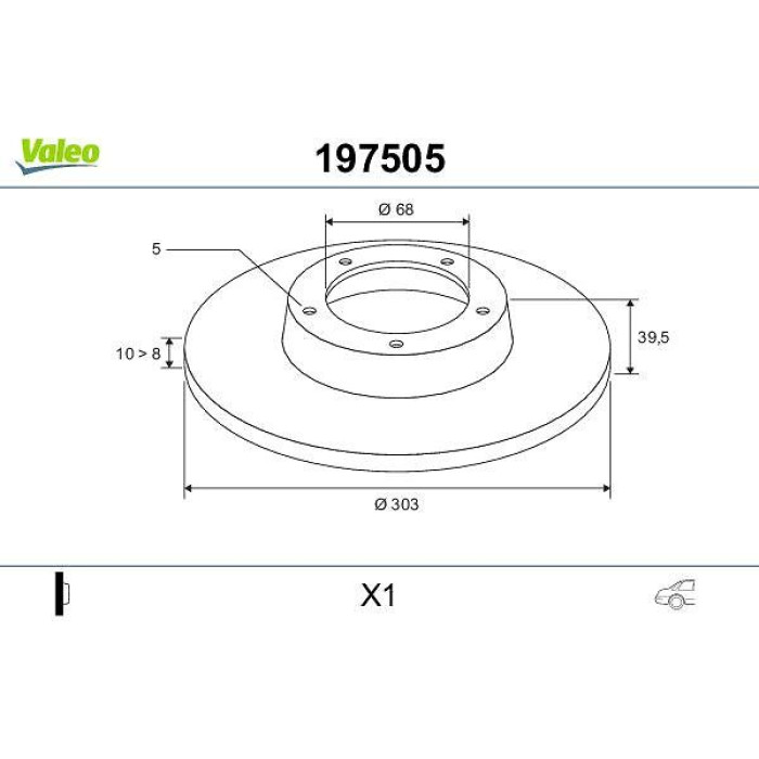 Valeo 197505 Bremsscheibe