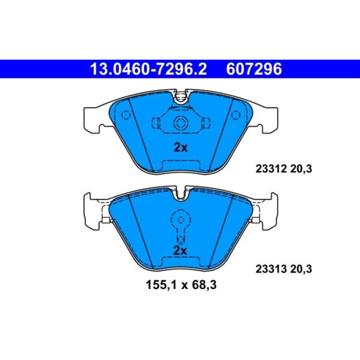ATE 13.0460-7296.2 Bremsbelagsatz, Scheibenbremse ATE 13.0460-7296.2 Bremsbelagsatz, Scheibenbremse
