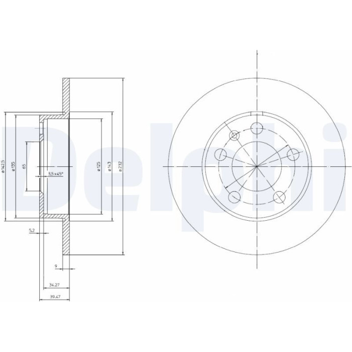 Delphi BG3034 Bremsscheibe Delphi BG3034 Bremsscheibe