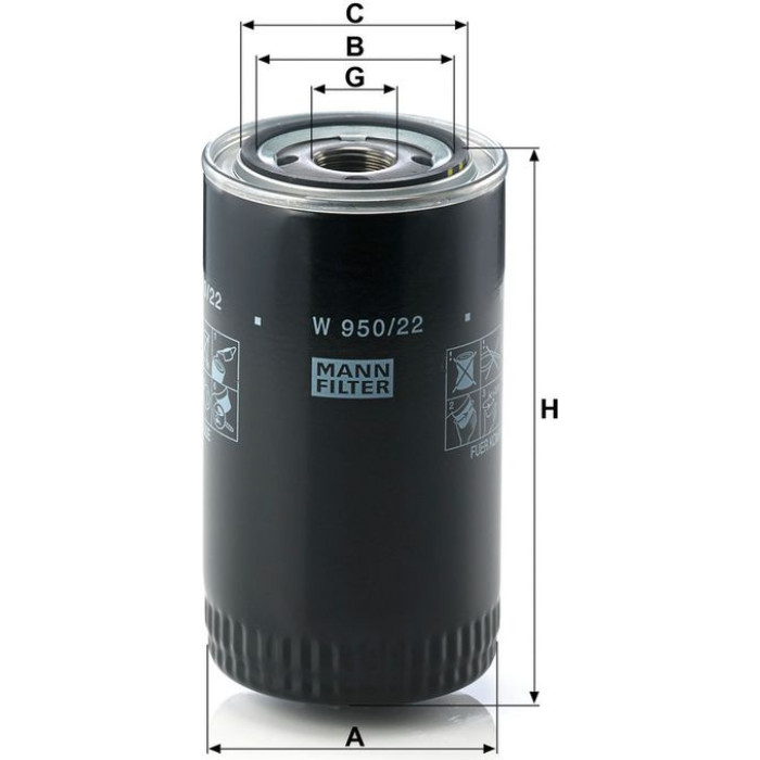 Mann-Filter W 950/22 Ölfilter Mann-Filter W 950/22 Ölfilter
