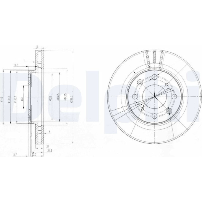 Delphi BG3794 Bremsscheibe Delphi BG3794 Bremsscheibe