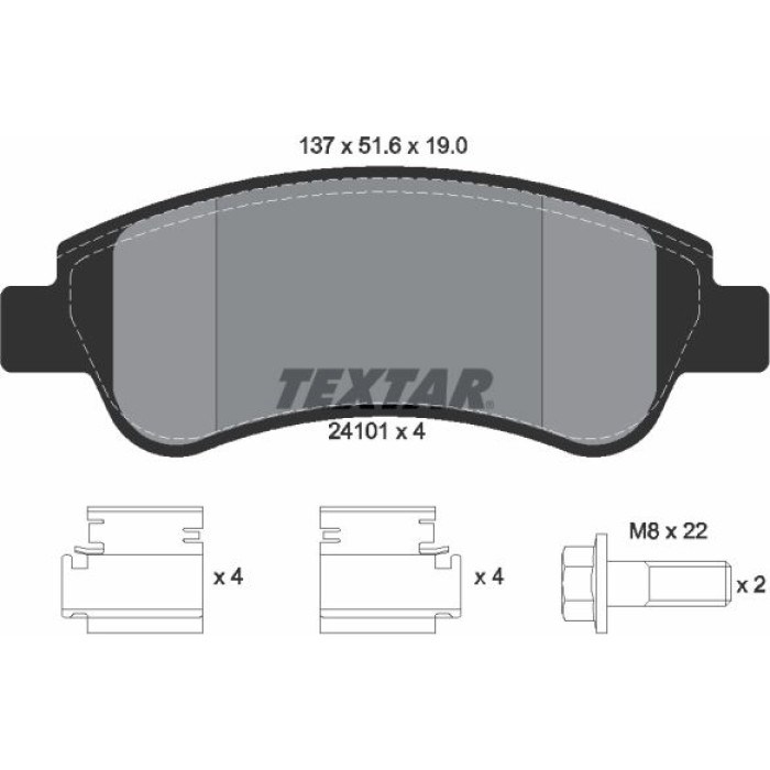 Textar 2410101 Bremsbelagsatz, Scheibenbremse Q+ Textar 2410101 Bremsbelagsatz, Scheibenbremse Q+